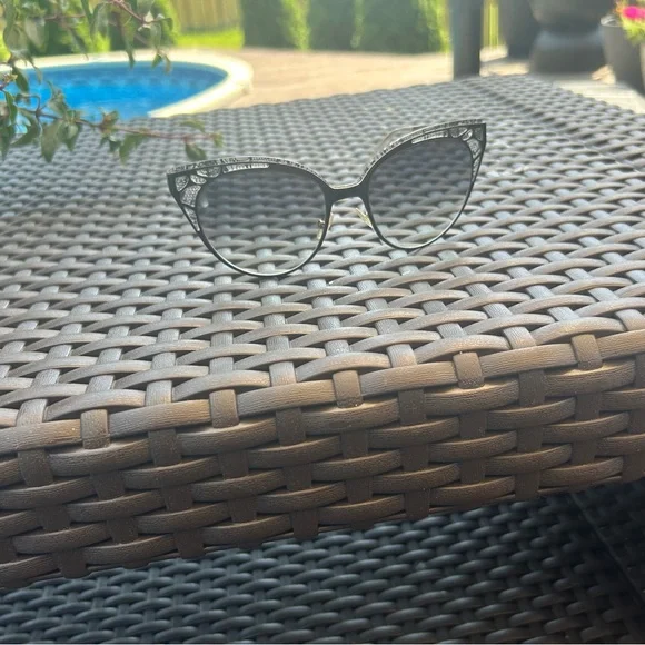 Jimmy Choo Estelle/S Envy Black Cat-Eye Sunglasses - Picture 2 of 7